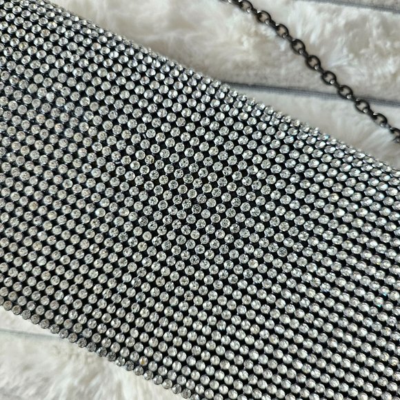 Crystal Rhinestone Evening Bag crossbody Glitter Party Clutch NWOT - Picture 6 of 14